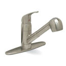 Premier&reg; Bayview&trade; Brushed Nickel Single Lever Kitchen Faucet with Pull Out Spray