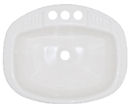 20" x 16" White Plastic Lavatory Sink