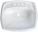 20" x 17" White Rectangular Plastic Lavatory Sink