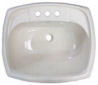 20" x 17" Rectangular Plastic Lavatory Sink