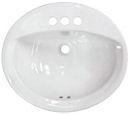 20" x 17" White Oval China Lavatory Sink