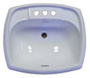 20" x 17" Rectangular Plastic Lavatory Sink with Overflow