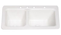 33" x 19" x 8" White Acrylic Kitchen Sink