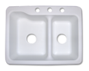 American Stonecast 25" x 19" x 7" White Acrylic Kitchen Sink