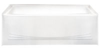Maax® 54" x 27" White Center Drain Fiberglass Bathtub