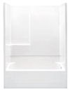 Lasco® 54" x 29" White Fiberglass Sectional Tub/Shower