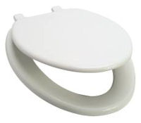 White Round Front Wood Toilet Seat