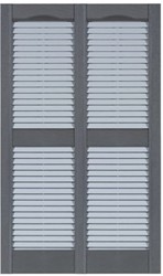 20 7/8" Two Tone Open Louvered Double Wide Vinyl Shutters