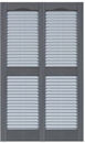 20 7/8" Two Tone Open Louvered Double Wide Vinyl Shutters