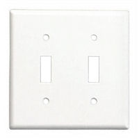 White Two Gang Wall Switch Plate