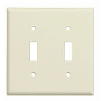 Almond Two Gang Wall Switch Plate