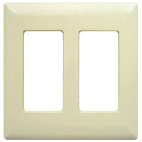 Pass & Seymour Almond Two Gang Snap-On Wall Switch/Receptacle Plate