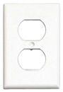 White Single Gang Wall Receptacle Plate