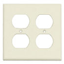 Almond Two Gang Wall Receptacle Plate