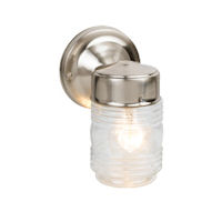 Design House Satin Nickel Exterior Light Fixture with Globe