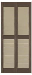 27 1/2" Two Tone Closed Shaker Panel Double Wide Vinyl Shutters