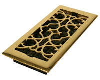 Decor Grates&reg; 4" x 8" Solid Bright Brass Floor Register