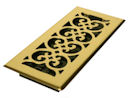 Decor Grates&reg; 4" x 10" Bright Brass Plated Floor Register