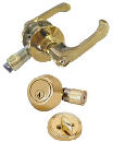 Brass Lever Entrance & Deadbolt Combo Lockset