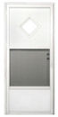 32" x 76" Combination Exterior Door with Diamond Window and White Self Storing Storm Door