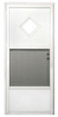 32" x 78" Combination Exterior Door with Diamond Window and White Self Storing Storm Door