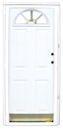 34" x 76" Kinro Combination Exterior Door With Half Round Window