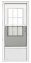 38" x 80" Combination Exterior Door with 9 Lite Window and White Self Storing Storm Door