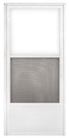 34" x 76" White Out-Swing Self Storing Storm Door