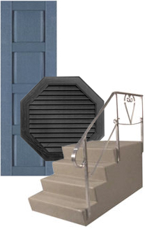 Mobile Home Front Stairs In Front Of Shutters
