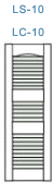 LS10 and LC10, Open Louvered Shutter With 40% 20% 40% Split Between Mullions From The Top To Bottom.