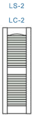 LS-2 and LC-2, Open Louvered Shutter With 50% 50% Split Between Mullions From The Top To Bottom.
