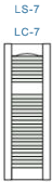 LS-7 and LC-7, Open Louvered Shutter With 40% 60% Split Between Mullions From The Top To The Bottom.