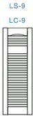 LS-9 and LC-9, Open Louvered Shutter With 20% 80% Split Between Mullions From The Top To The Bottom.