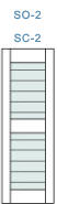 SO-2 and SC-2, Shaker Panel Shutter With 50% 50% Split Between Mullions From Top To Bottom.