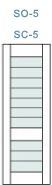 SO-5 and SC-5, Shaker Panel Shutter With 60%  40% Split Between Mullions From Top To Bottom.