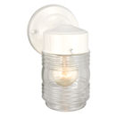 Design House White Exterior Light Fixture with Globe