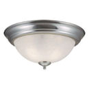 Design House&apos;s Satin Nickel Light Fixture with Alabaster Globe