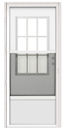 32&quot; x 72&quot; Combination Exterior Door with 9 Lite Window and White Self Storing Storm