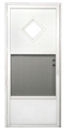 32&quot; x 74&quot; Combination Exterior Door with Diamond Window and White Self Storing Storm