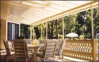 Sunny Deck Covered By A Roof WIth A Skylight