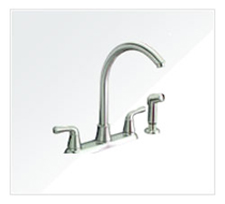 Chrome Kitchen Sink Faucet And Sprayer Nozzle.