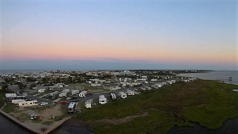 Sunset Over An RV Campground.