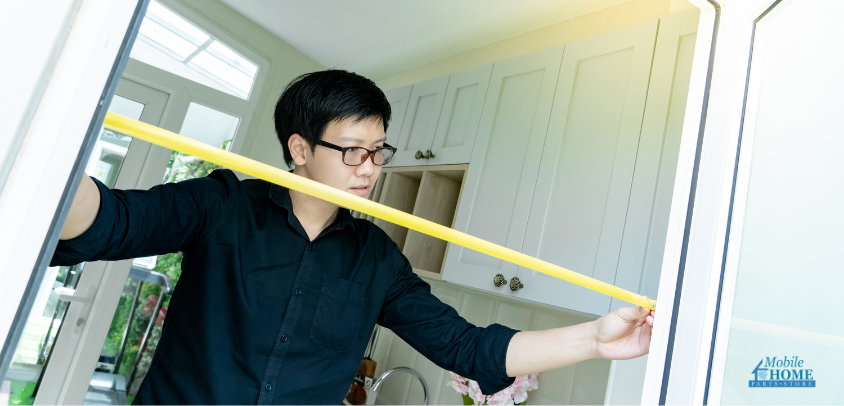 Measuring for a mobile home door replacement