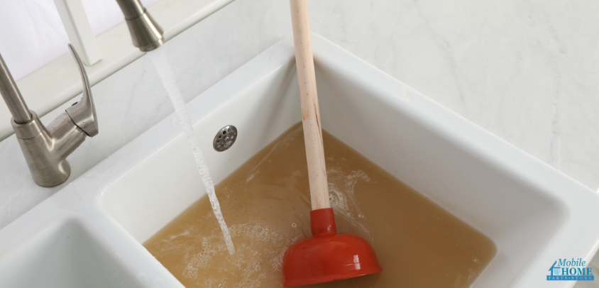 clogged mobile home kitchen sink